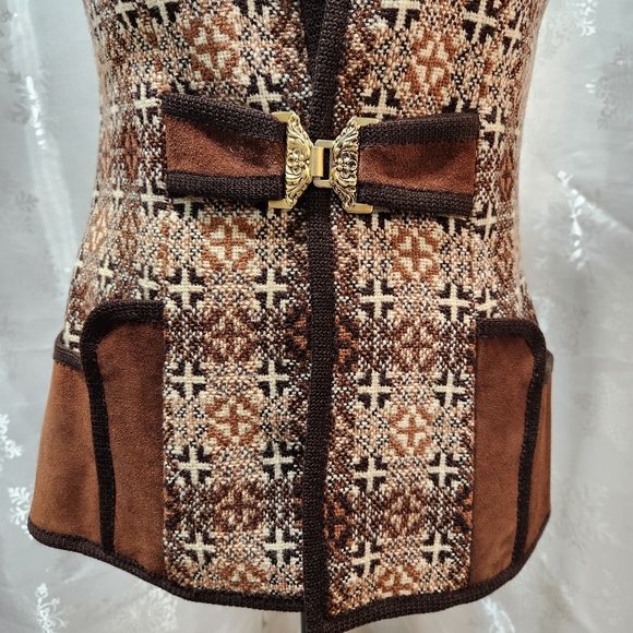 Welsh Sweater Vest GWYDIR GARMENTS Trefriw Woolen Mills Woven Wool VTG (sz16) - Picture 7 of 15